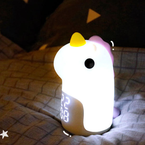 Réveil Licorne Dessin Animé Minuteur LED Veilleuse 