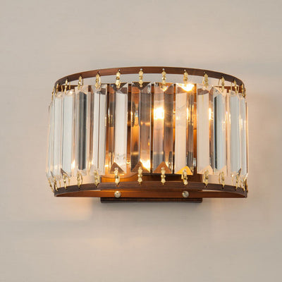 Modern Light Luxury Minimalist Iron Crystal 2-Light Wall Sconce Lamp