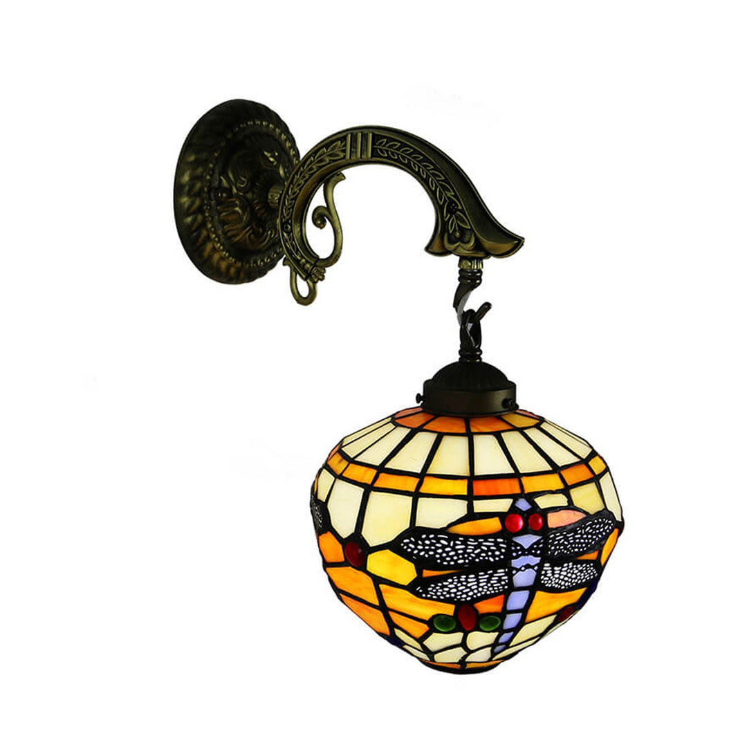 Lámpara de Aplique de Pared de 1 Luz de Vidrio Tiffany Vintage 