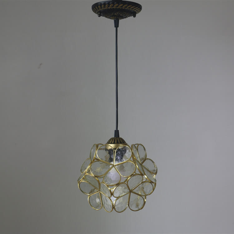 Vintage Stained Glass Petal 1-Light Pendant Light