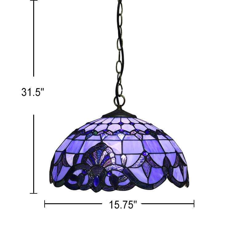 Suspension Vintage Tiffany Européenne à 1 Lumière 