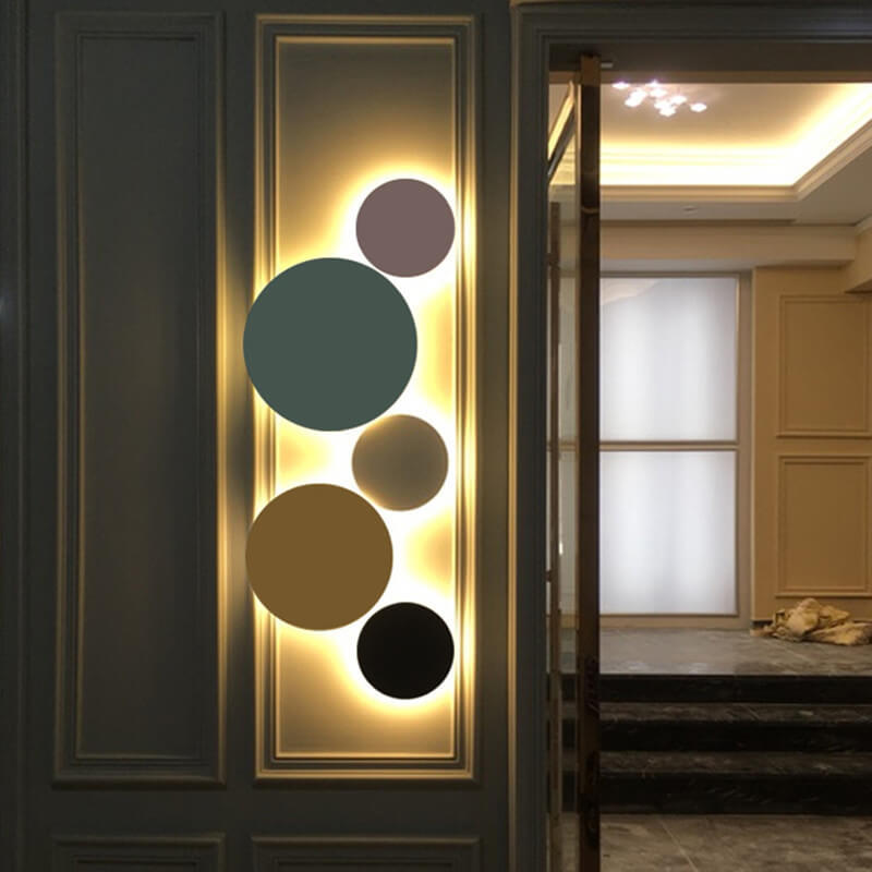 Modern Minimalist Colorful Round Iron LED Wall Sconce Lamp