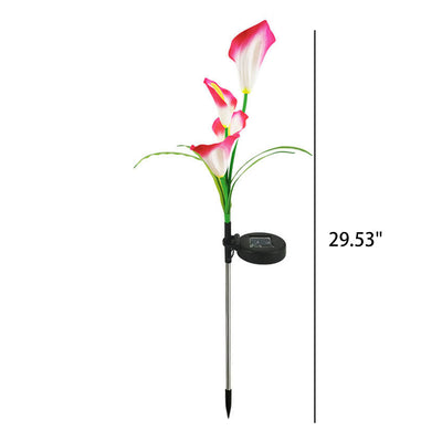 Moderne Solarpferdeschuhblume Bunte 4 LED Outdoor Garten Bodenstecker Landschaftslicht 