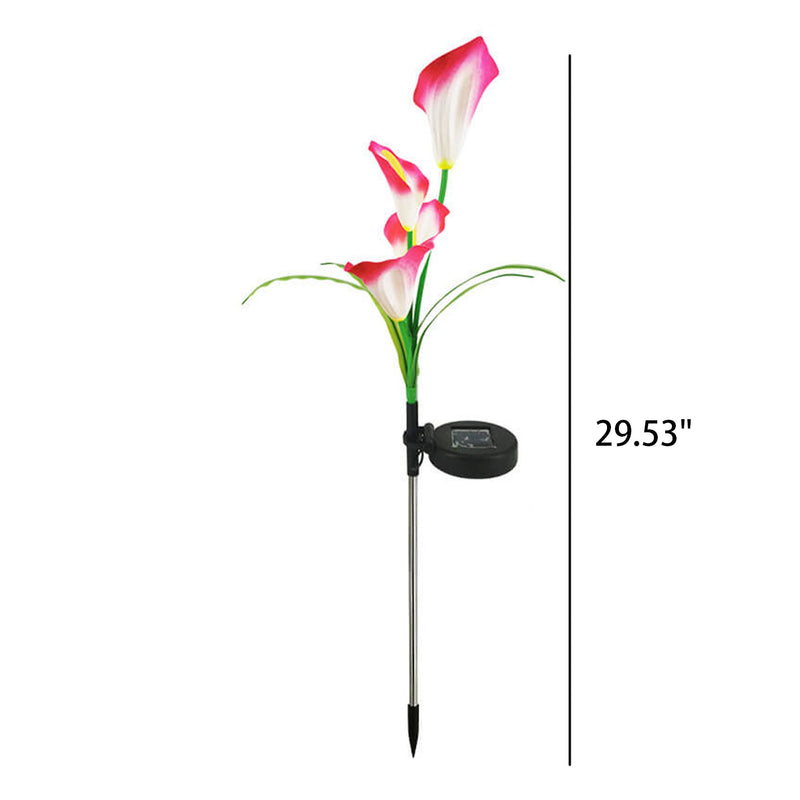 Moderne Solarpferdeschuhblume Bunte 4 LED Outdoor Garten Bodenstecker Landschaftslicht 