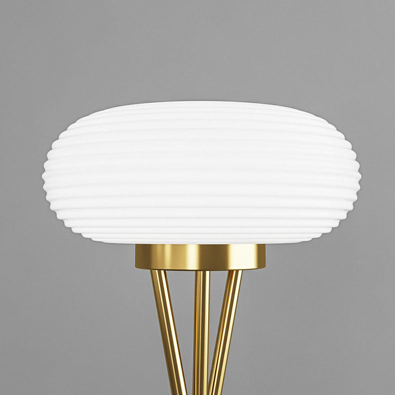 Lámpara de pie LED de hierro acrílico con trípode redondo minimalista moderno para sala de estar 