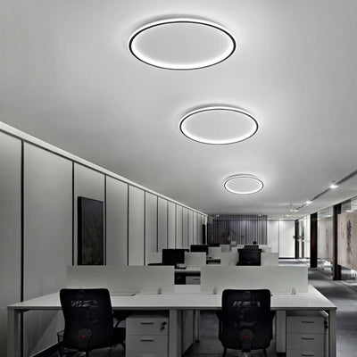 Modern Minimalist Aluminum Geometric Circle Silicone Shade LED Flush Mount Ceiling Light For Living Room