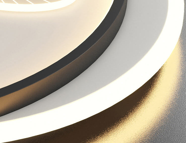 Creative Simple Circular Overlapping Dislocation Design LED Flush Mount Light