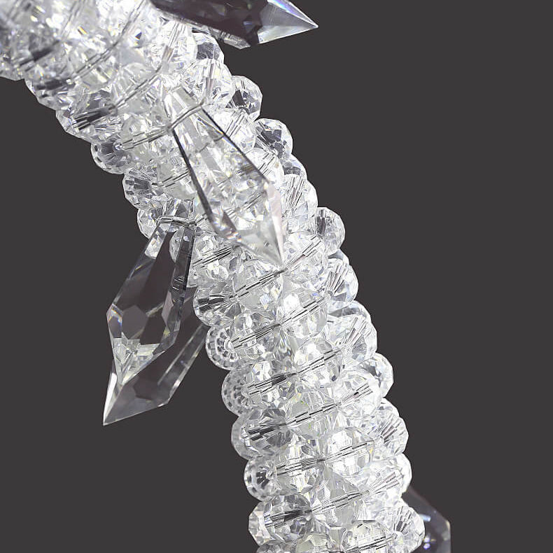 Nordic Luxury Circle Messing Eis Kristall LED Pendelleuchte 