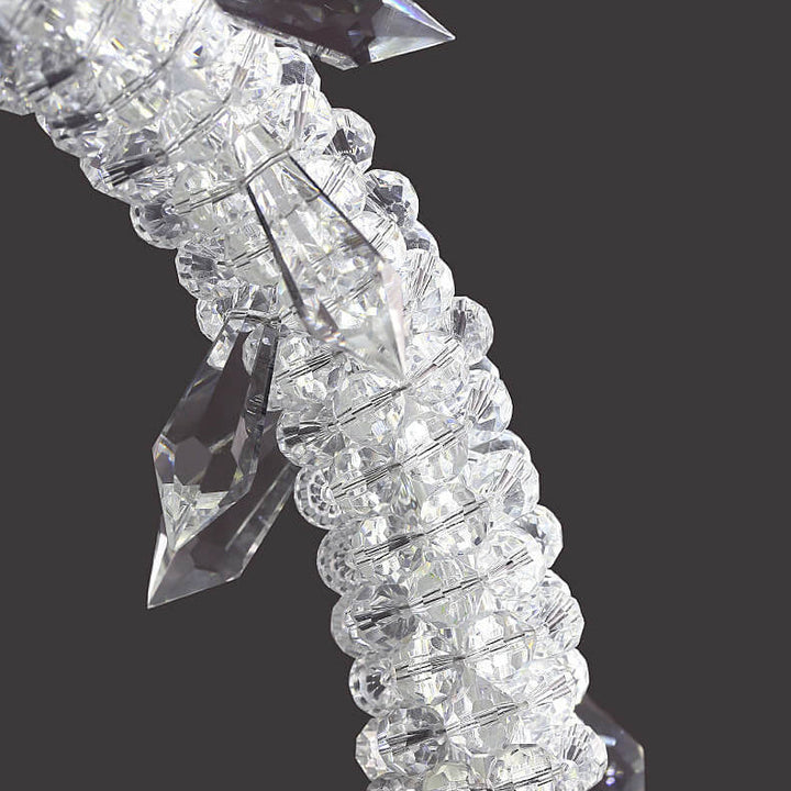 Nordic Luxury Circle Messing Eis Kristall LED Pendelleuchte 