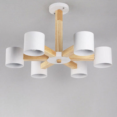 Scandinavian Minimalist Log 3/6/8-Light Island Light Chandelier