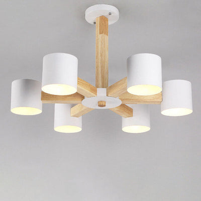 Scandinavian Minimalist Log 3/6/8-Light Island Light Chandelier