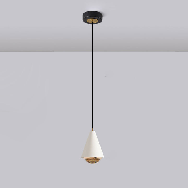 Moderne, minimalistische, einfarbige, konische Pendelleuchte mit 1 Licht 