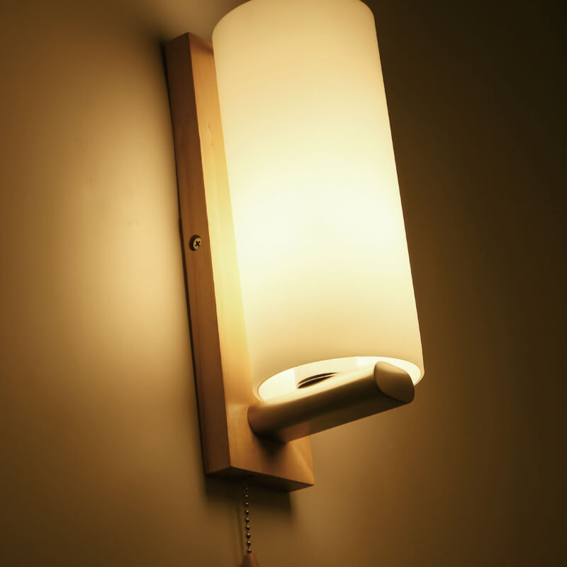 Moderne Glas-Wandleuchte mit 1 Licht in zylindrischer Form 