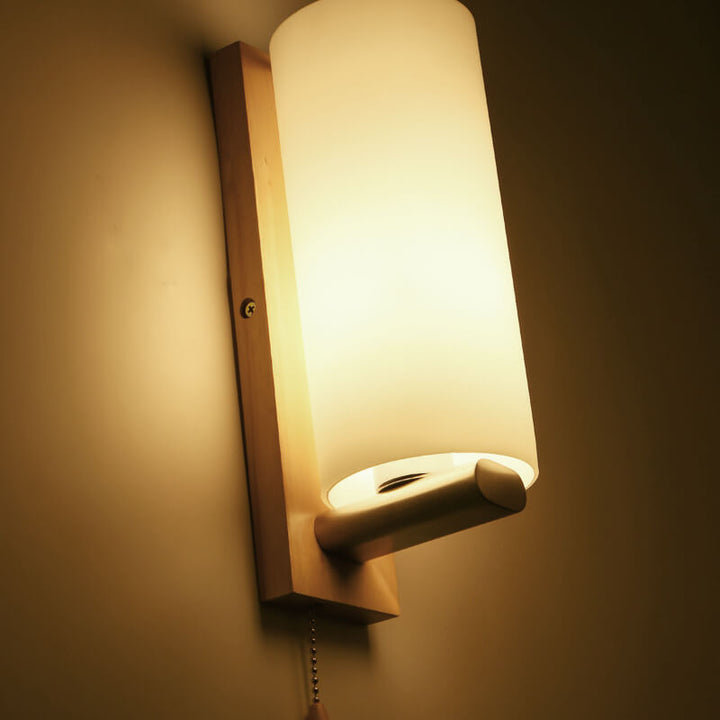 Moderne Glas-Wandleuchte mit 1 Licht in zylindrischer Form 