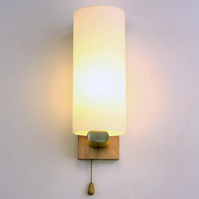 Moderne Glas-Wandleuchte mit 1 Licht in zylindrischer Form 