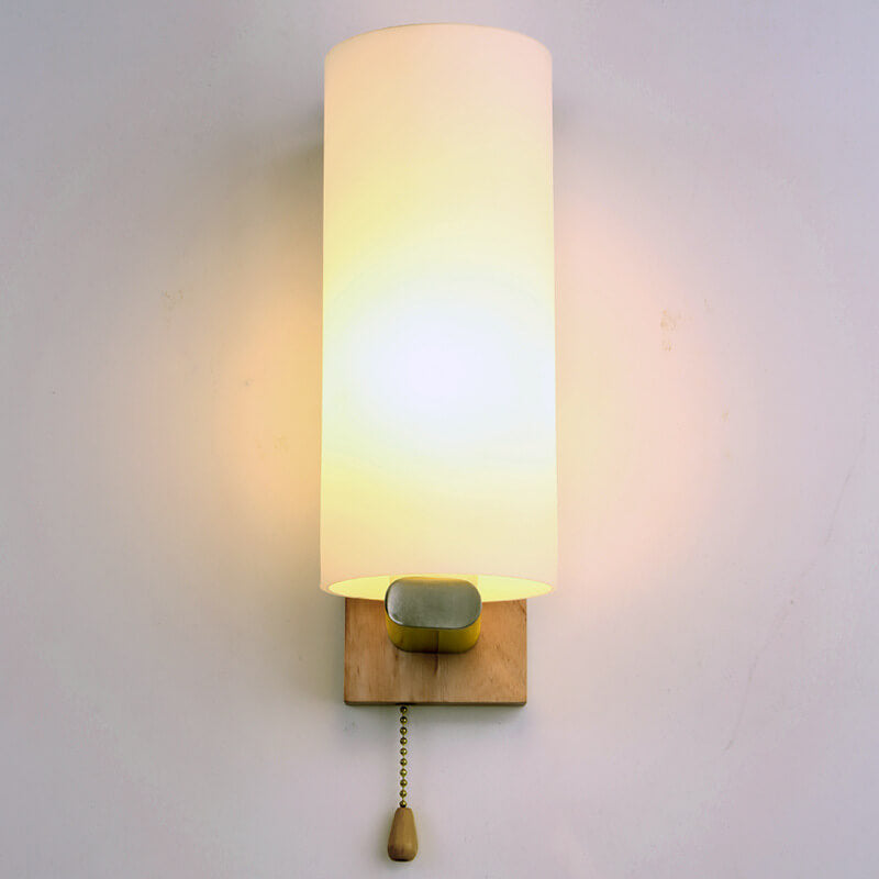 Modern Glass 1-Light  Cylindrical Shape Wall Sconce Lamp