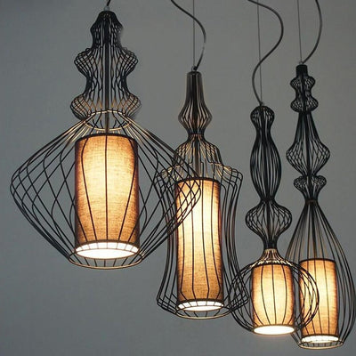 Industrial Retro Metal Birdcage 1-Light Lantern Pendant Light