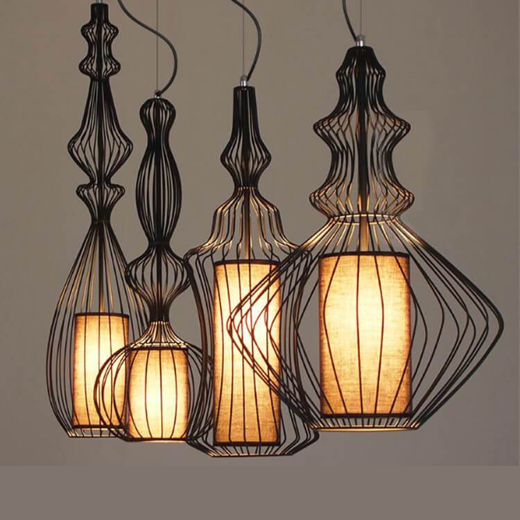 Industrial Retro Metal Birdcage 1-Light Lantern Pendant Light