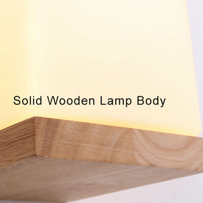 Modern Cube 1- Light Wooden Base Wall Sconce Lamp