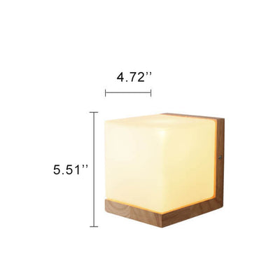 Modern Cube 1- Light Wooden Base Wall Sconce Lamp