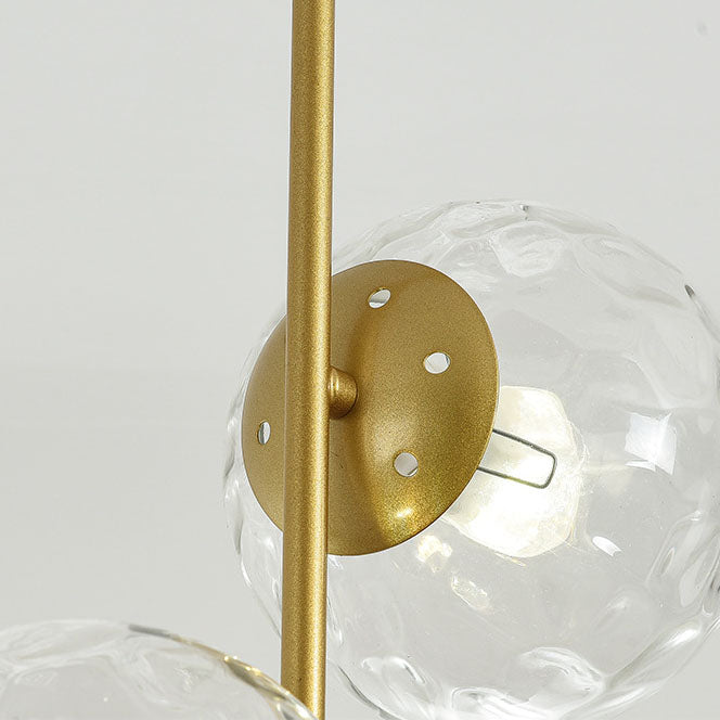 Moderner minimalistischer 2-flammiger Kronleuchter aus Eisenglas 