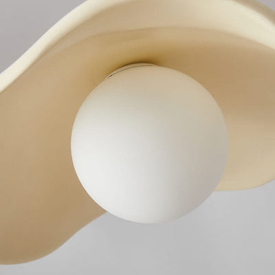 Macaron Cream Dome Wave Design Resin 1-Light Pendant Light