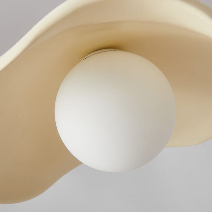 Macaron Cream Dome Wave Design Resin 1-Light Pendant Light