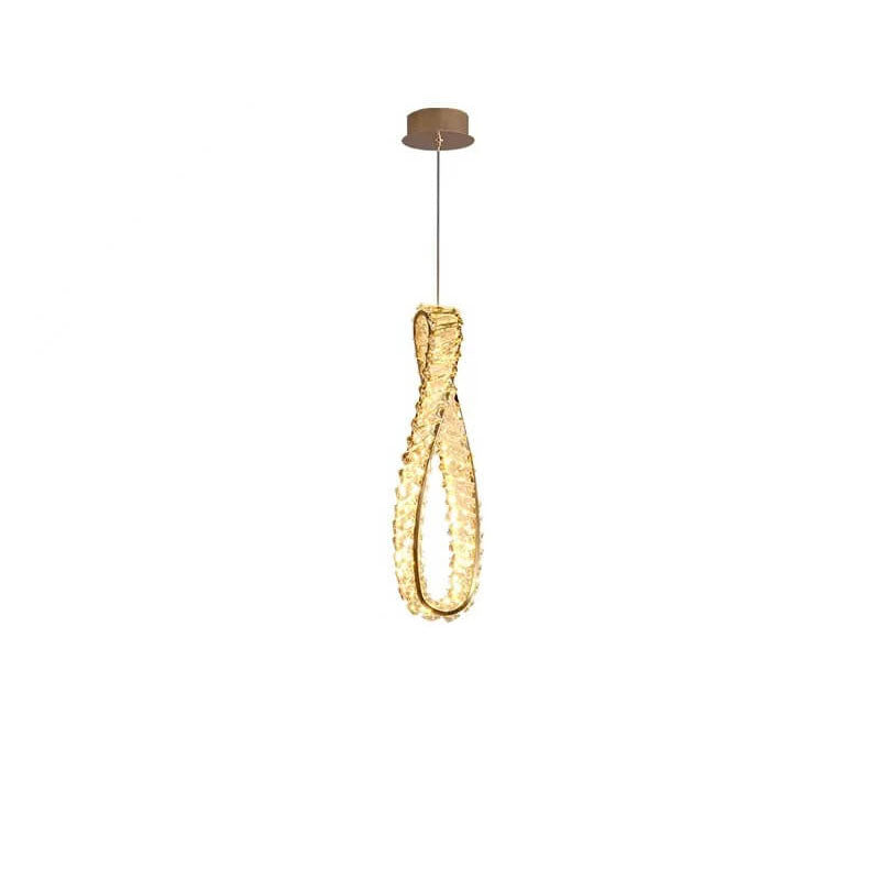 Modern Light Luxury Ring Crystal Hardware LED Pendant Light