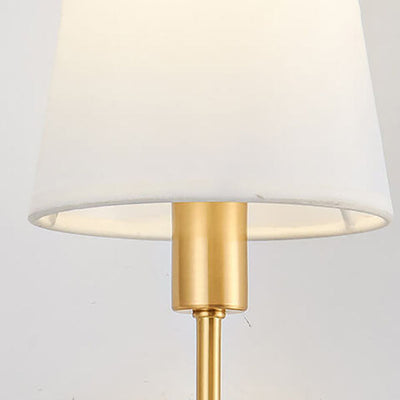 Modern Minimalist Brass Fabric Glass Straight Arm 1/2 Light Wall Sconce Lamp