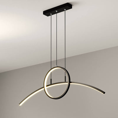 Modern Creative Long Curve Round Island Light LED Chandelier