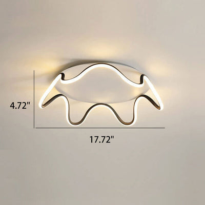 Modern Simple Crown Aluminum LED Flush Mount Ceiling Light