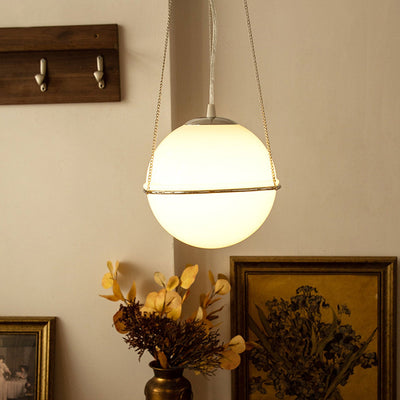 Japanese Vintage Wabi-sabi Glass 1-Light Pendant Light