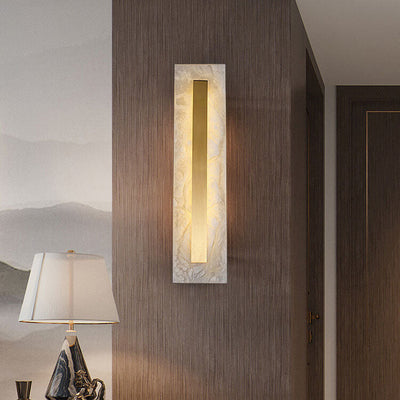 Light Luxury Brass Marble Oval Square LED Wall Sconce Lamp