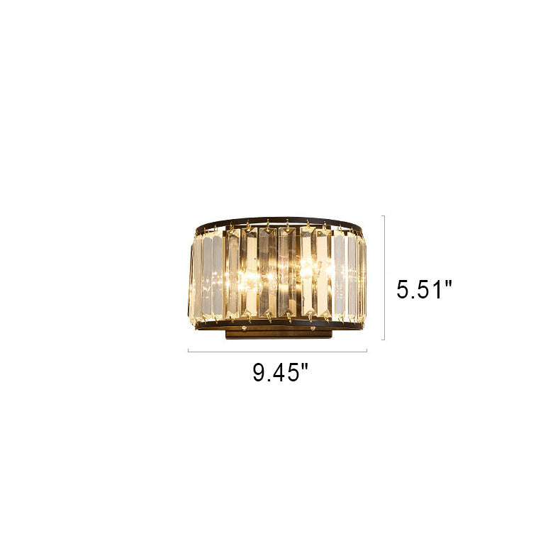 Modern Light Luxury Minimalist Iron Crystal 2-Light Wall Sconce Lamp