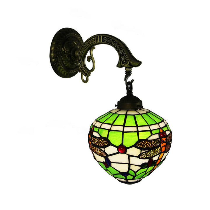 Lámpara de Aplique de Pared de 1 Luz de Vidrio Tiffany Vintage 