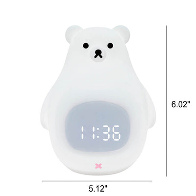 Réveil en silicone ours polaire avec lumière LED de nuit 