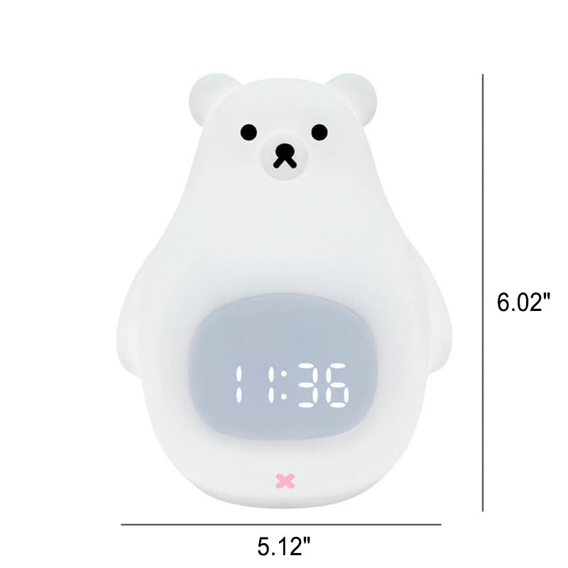 Réveil en silicone ours polaire avec lumière LED de nuit 