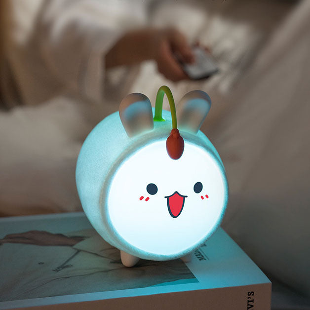 Modern Creative Plush Doll Rabbit Colorful Remote Control Pat Night Light Table Lamp