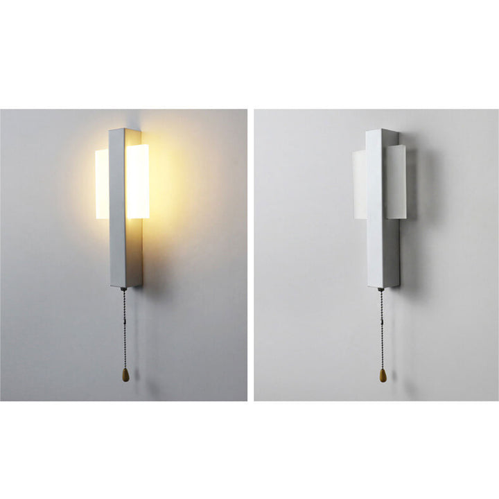 Applique murale LED avec interrupteur à tirette en fer forgé simple nordique et acrylique 