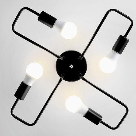 Industrial Retro Wrought Iron Elbow Flush Mount Ceiling Light