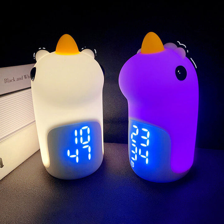 Réveil Licorne Dessin Animé Minuteur LED Veilleuse 