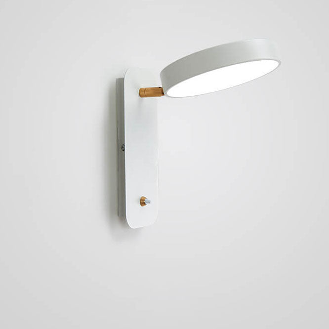 Nordische einfache runde drehbare LED-Lesewandleuchte mit Schalter 