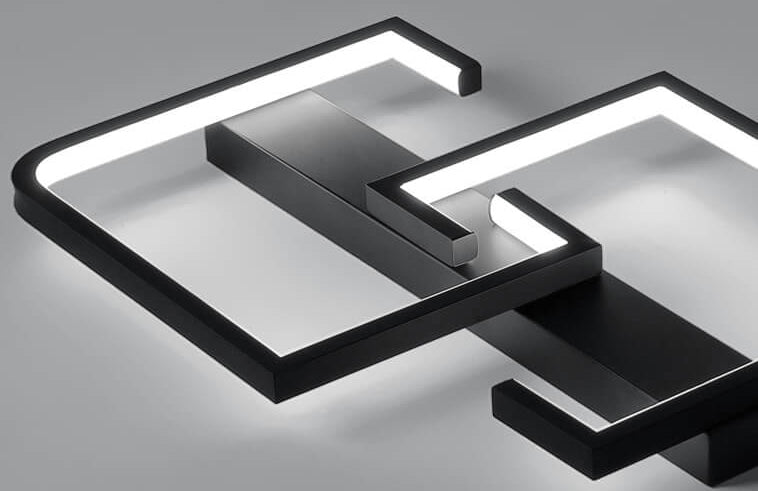 Einfache kreative quadratische LED-Deckenleuchte mit halbbündiger Montage 
