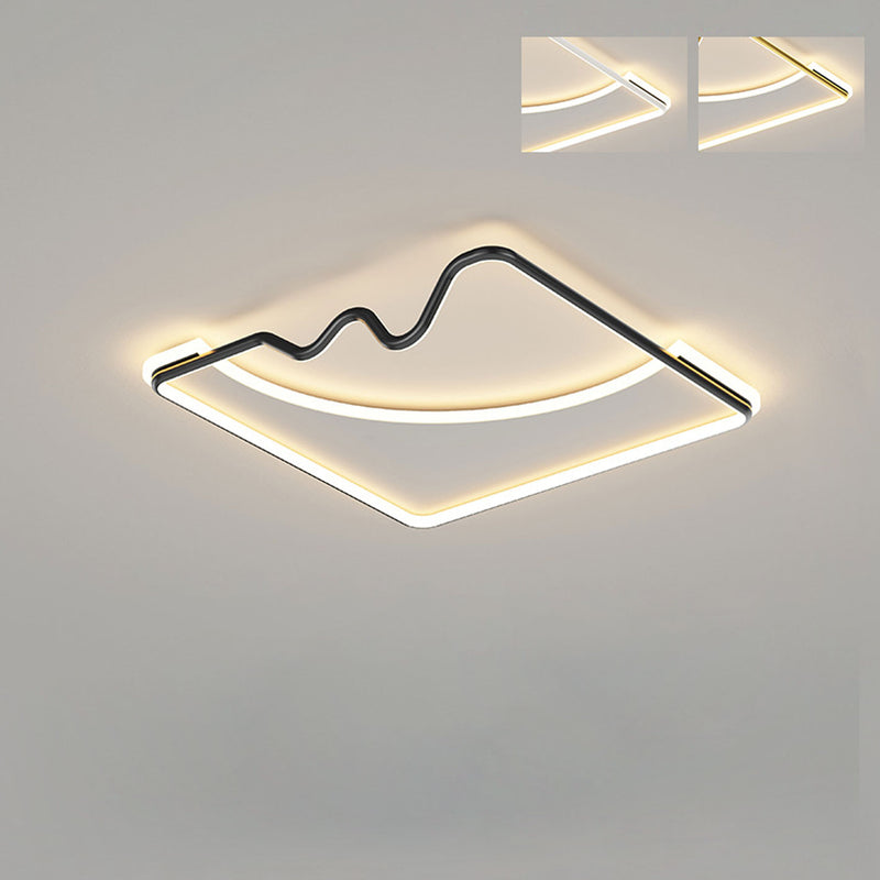 Nordische kreative quadratische runde schmiedeeiserne LED-Deckenleuchte aus Aluminium