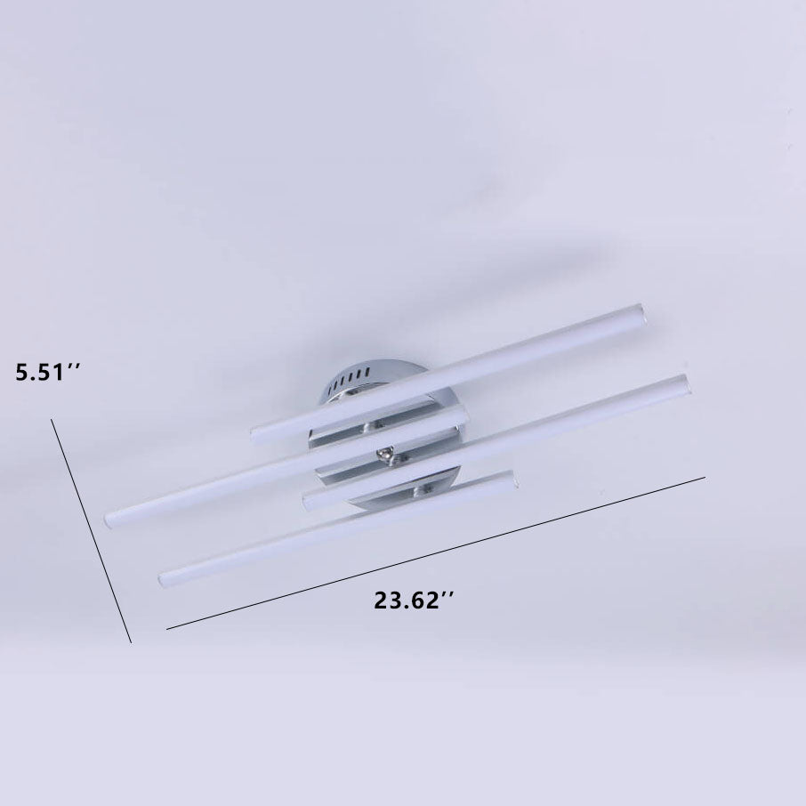 Minimalist Parallel Line LED Semi-Flush Mount Ceiling Light
