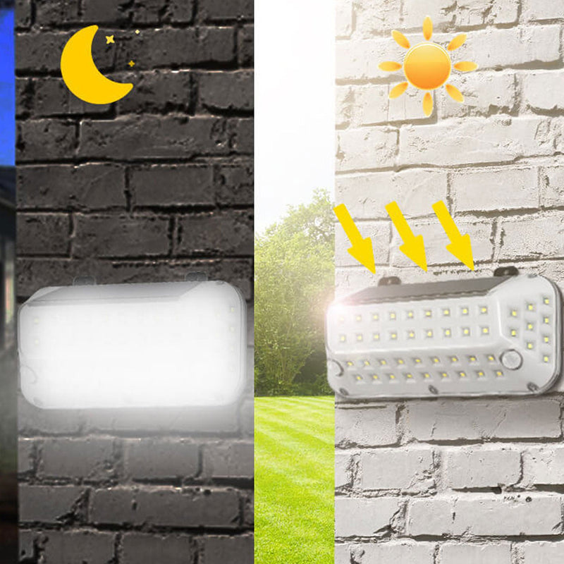 Lampe solaire extérieure à quatre côtés avec capteur humain, applique murale de jardin extérieure 