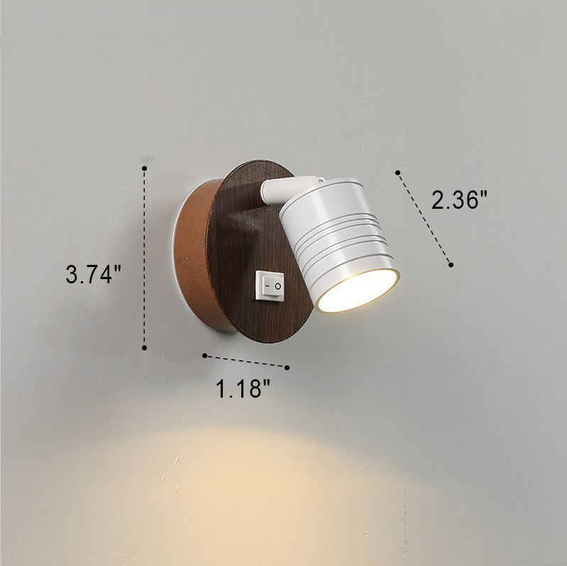 Nordic Creative Iron Round Spotlight Rotatable Magnetic LED Reading Wall Sconce Lamp