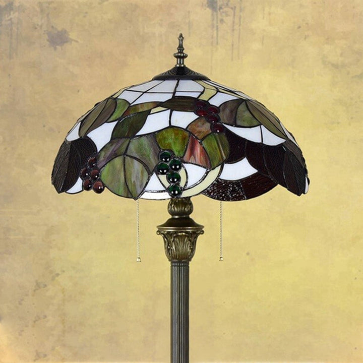Vintage Kreative Buntglas-Trauben-Design 2-Licht Stehende Stehlampe 