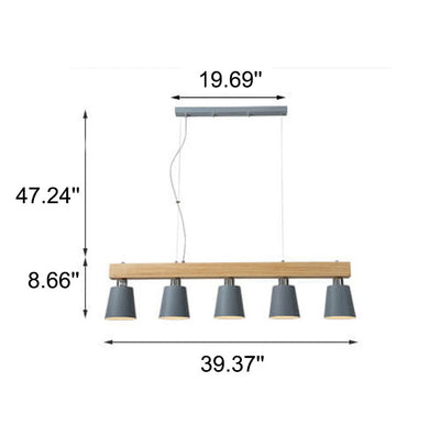 Modern Wooden Nordic Barrel 3/5-Light