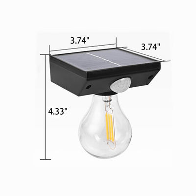 Modern Solar Tungsten Bulb Outdoor Waterproof Body Sensor Garden Wall Sconce Lamp